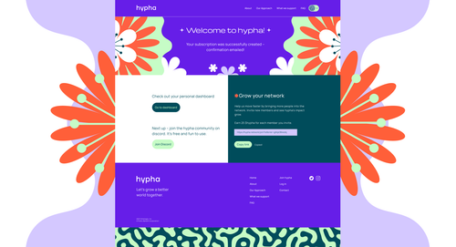 Desktop design mock-up for hypha
