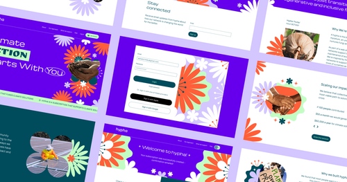 Mock-up of multiple screen for hypha's website