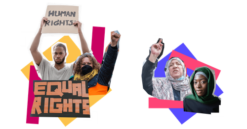 Image collages showing black and brown people