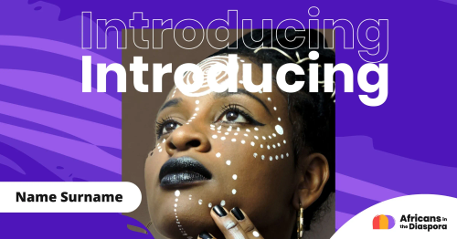  A person with white paint markings with the words 'Introducing' in bold across the top.